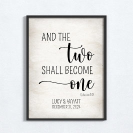 En de twee zullen één gepersonaliseerde muurkunst  poster