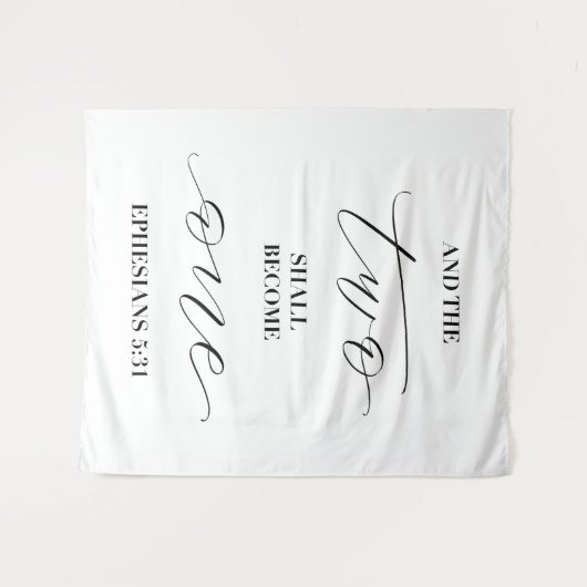 en de twee zullen één zijn — trouwen wandkleed (Voorkant (horizontaal))