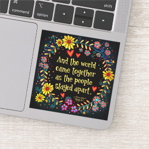 En de wereld kwam samen leuke inspiratie sticker