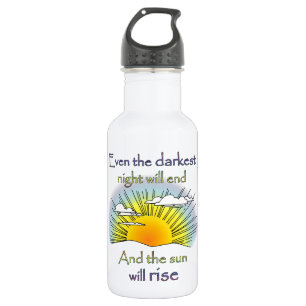 En de zon zal stijgen waterfles