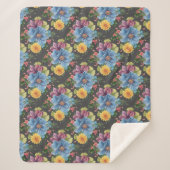  en donkere Floral Sherpa Deken (Voorkant)