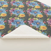 en donkere Floral Sherpa Deken (3/4)