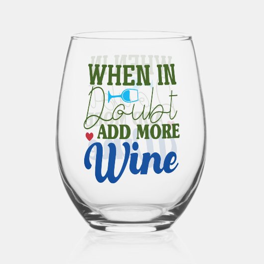 En Doub Ajouter plus de vin verre stemless (Recto)