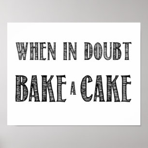 En douceur, cuire une affiche de gâteau en noir