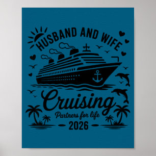 En echtgenoot vrouw cruise vakantie koppel poster