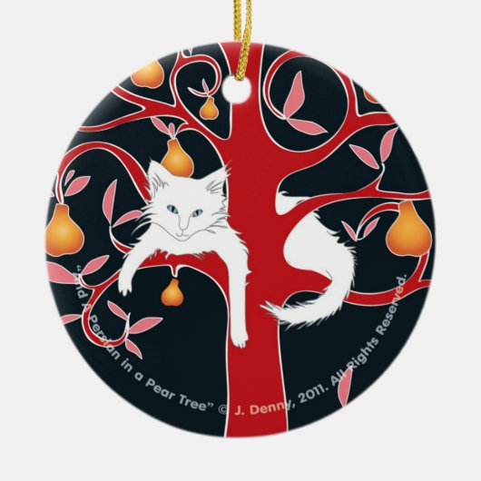 En een Perzisch in een perenboom... dubbelzijdig Keramisch Ornament (Voorkant)