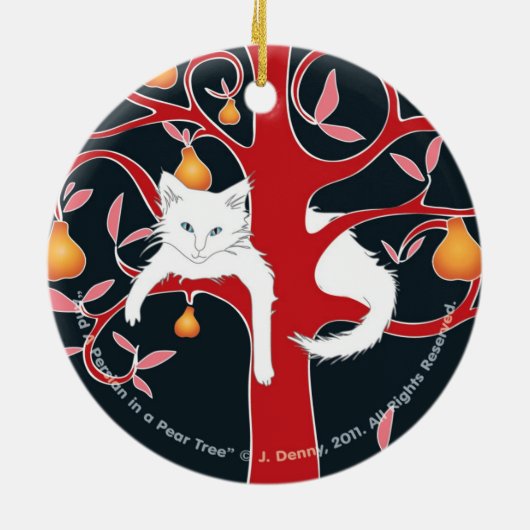 En een Perzisch in een perenboom... dubbelzijdig Keramisch Ornament (Achterkant)