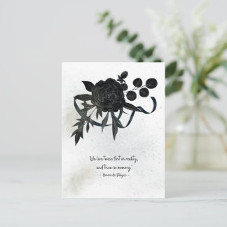 EN | Elegant Sympathy Card – Black Rose Briefkaart