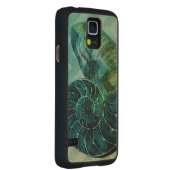 En Érable Galaxy S5 Case Coque spirale Turquoise (Droite)