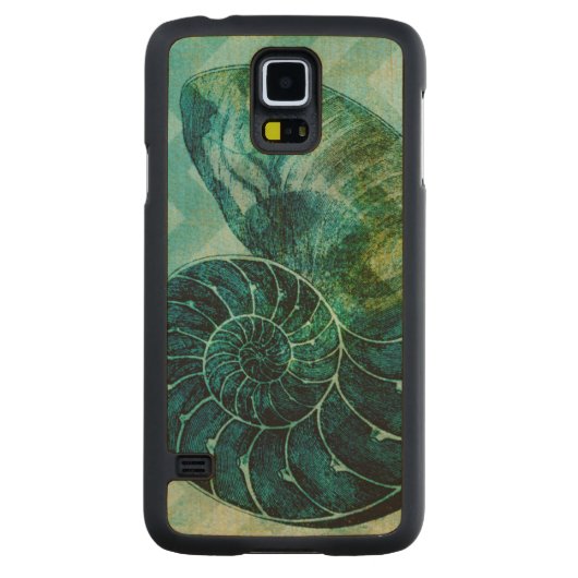 En Érable Galaxy S5 Case Coque spirale Turquoise (Dos)