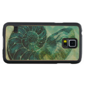 En Érable Galaxy S5 Case Coque spirale Turquoise (Devant (horizontal))