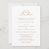 En espagnol, Faire-part de mariage de monogramme o (Devant)