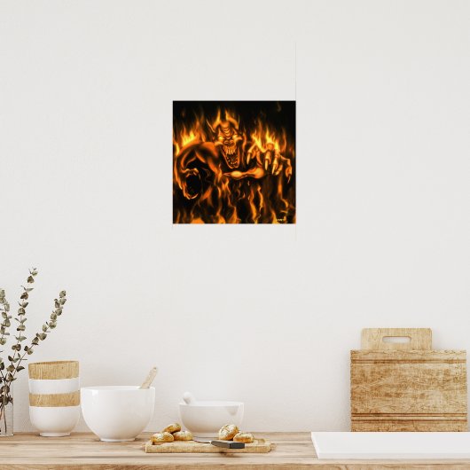 en feu : Poster 38x38 (Cuisine)