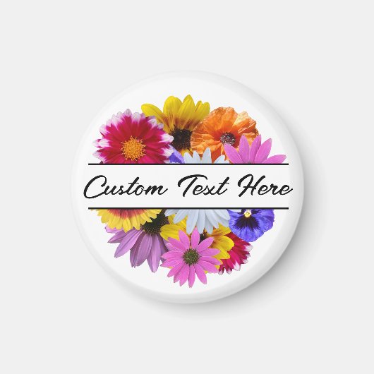 En fleur - Aimant floral fractionné rond (Devant)