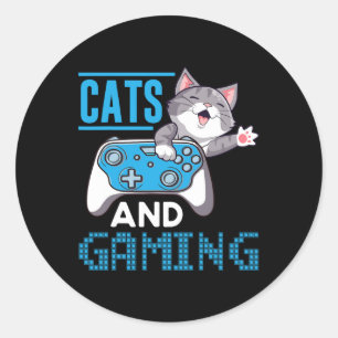 En gamen voor de Cat Lover Gamer Videogame Play Ronde Sticker
