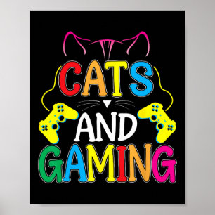 En gamen voor de kattenliefhebber gamer videogame poster