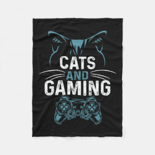 En Gaming Schattige Kat Liefhebber Gamer Video Gam Fleece Deken