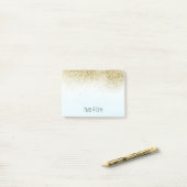  en Glittery Gold Peace Love Blue Ombre Post-it® Notes (Op bureau)