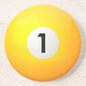 En Grès 1 Dessous de verre de balle jaune (Devant)