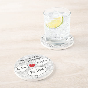 En Grès 7 Mots Pour Un Dessous de verre De Mariage Long Et