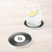 En Grès 8 Black Ball Billiard Dessous de verre (Côté)