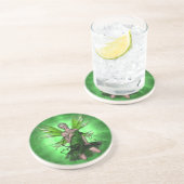 En Grès Absinthe de KRW les dessous de verre verts (Côté)