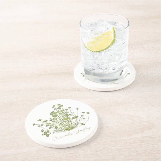 En Grès Acetabularia Dessous de verre de pierre d'algues (Côté)