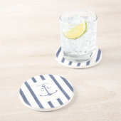 En Grès Ancre bleue marine Dessous de verre personnalisé (Côté)