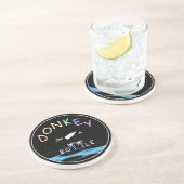 En Grès Âne dans des dessous de verre de bouteille (Côté)