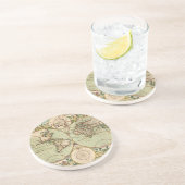 En Grès Antique Antique Monde Carte Dessous de verre Sands (Côté)