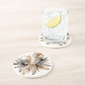 En Grès Aquarelle Brown gris Dessous de verre Mariage d'au (Côté)