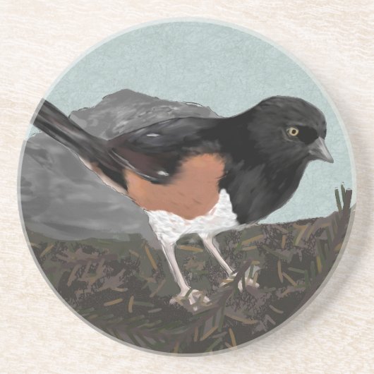 En Grès Aquarelle Dessous de verre de l'Est (Devant)