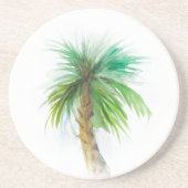 En Grès Aquarelle Palm Palmetto Arbre Dessous de verre (Devant)