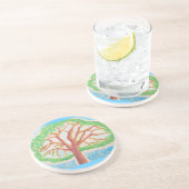 En Grès Arbre du dessous de verre de vie (Côté)