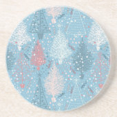 En Grès Arbres de Noël Abstraits Motif 2 Dessous de verre (Devant)