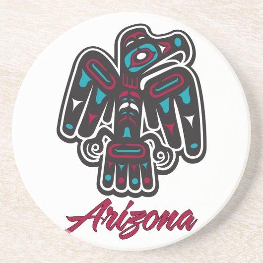 En Grès Arizona Clan Amérindien Dessous de verre Thunderbi (Devant)