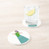 En Grès Auana (moderne) Hula Dancer dessous de verre (Côté)