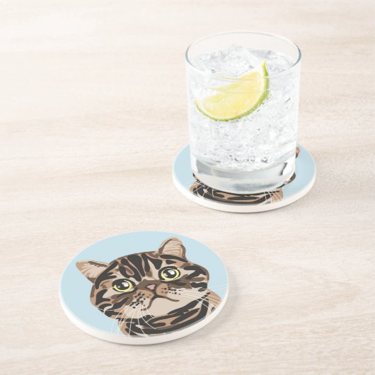 En Grès Babka le Dessous de verre de chat (Côté)