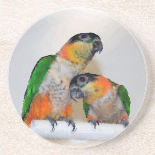 En Grès Baby Caique Parrots Dessous de verre animal (Devant)
