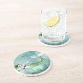 En Grès Baignade avec Dessous de verre Saumon (Côté)