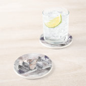 En Grès Barne Owl Moon Aquarelle Forêt Dessous de verre de (Côté)