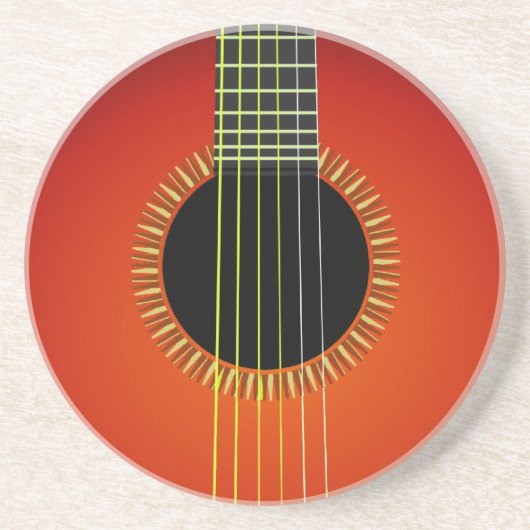 En Grès Beau Dessous de verre Arrière - plan de guitare (Devant)