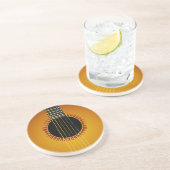 En Grès Beau Dessous de verre Arrière - plan de guitare (Côté)