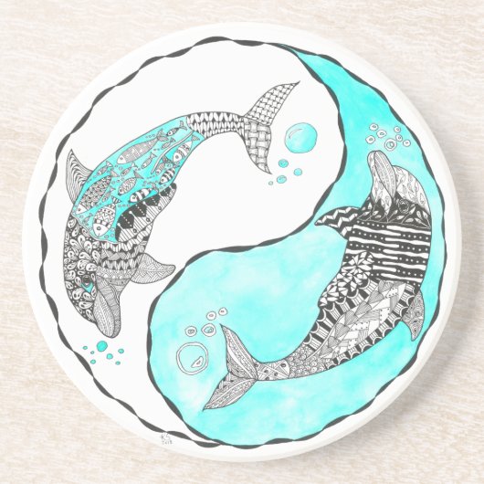 En Grès Beau Dessous de verre dauphin (Devant)