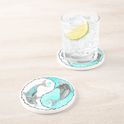 En Grès Beau Dessous de verre dauphin (Côté)