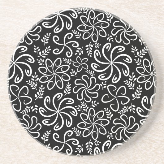 En Grès Beau dessous de verre noir et blanc (Devant)