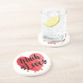 En Grès Beaucoup d'amour, grand Dessous de verre de coeur (Côté)
