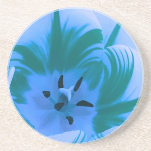 En Grès Beaux Dessous de verre bleus Tulip (Devant)