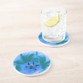 En Grès Beaux Dessous de verre bleus Tulip (Côté)