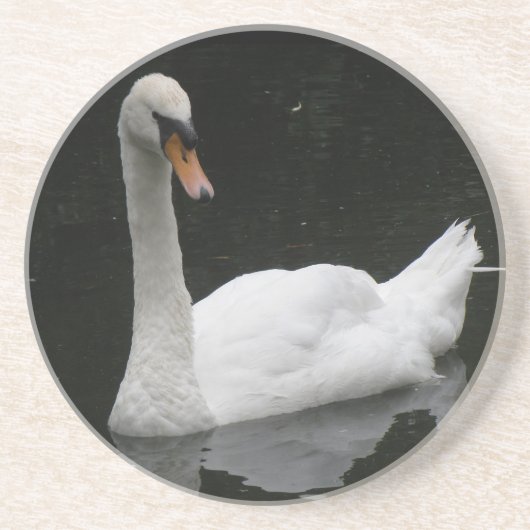 En Grès Beaux Dessous de verre de cygne blanc (Devant)